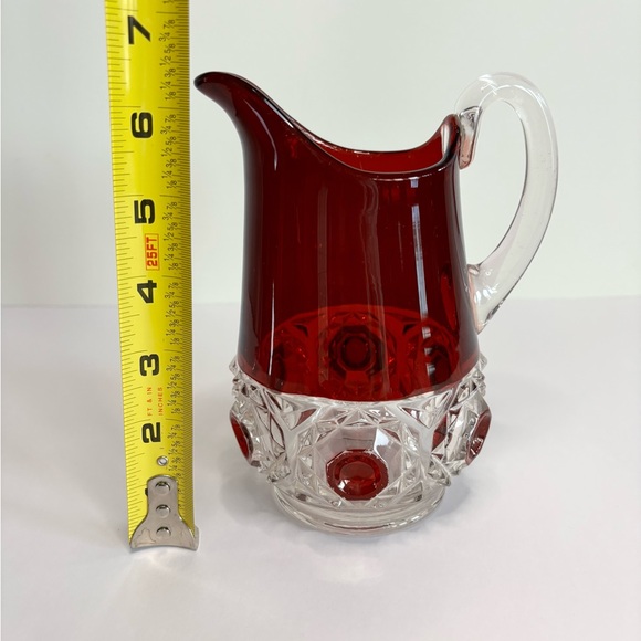 Antique EAPG Ruby Flash Glass Pitcher - Picture 9 of 10